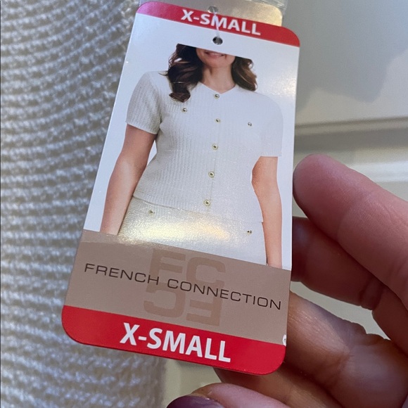 French Connection Crème Cardigan Knit XS-Medium - Picture 7 of 9